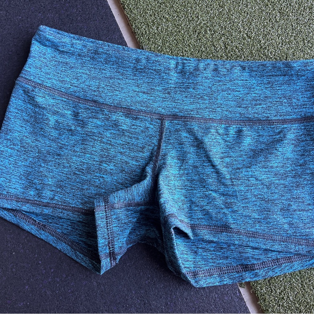 Fleo Turquoise Black Heather Athletic Shorts
